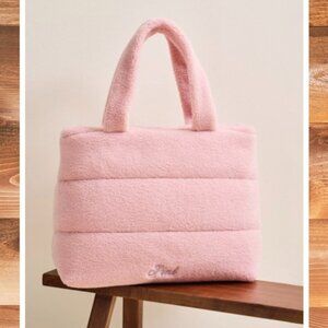 PINK Victoria's Secret Plush Teddy Cozy Fleece Sherpa Tote Bag - NWT